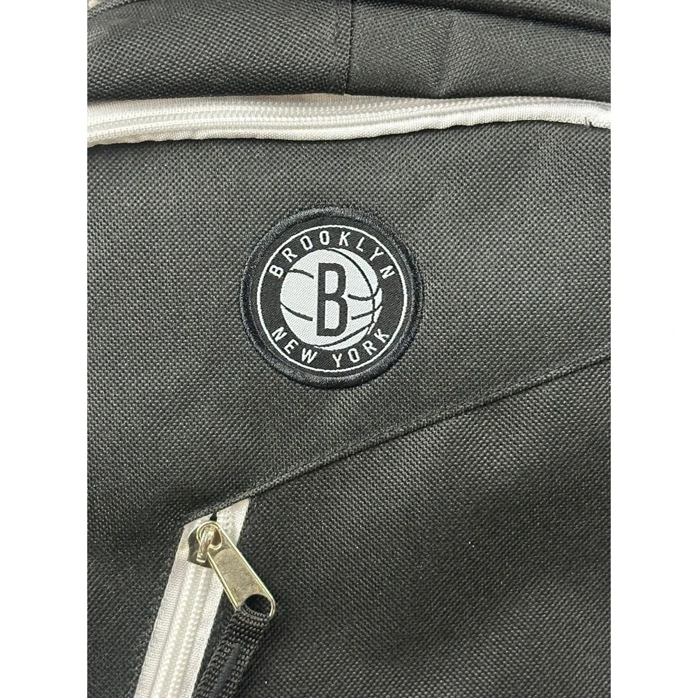 Brooklyn Nets NBA Backpack Men Black Laptop Zip Adjustable Travel Sporty Outdoor